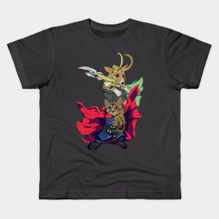 Loki and Kitten Strange Team Up Kids T-Shirt